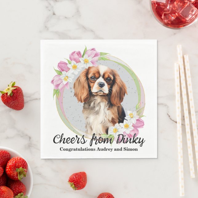 Servilleta De Papel Cavalier King Charles Spaniel Yo también Boda (In situ)