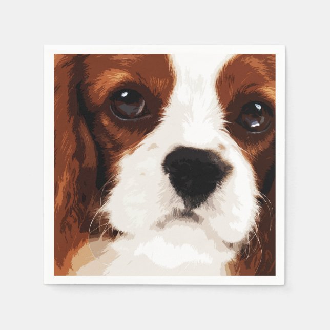 Servilleta De Papel Cavalier marrón moderno King Charles Spaniel (Anverso)