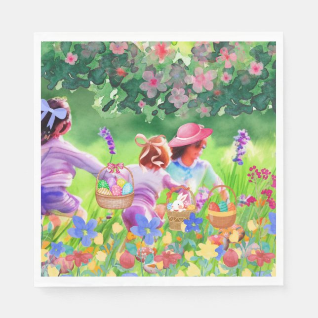 Servilleta De Papel Caza de huevos de Pascua (Anverso)