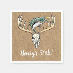 Servilleta De Papel Caza de Pescadores 50 cumpleaños