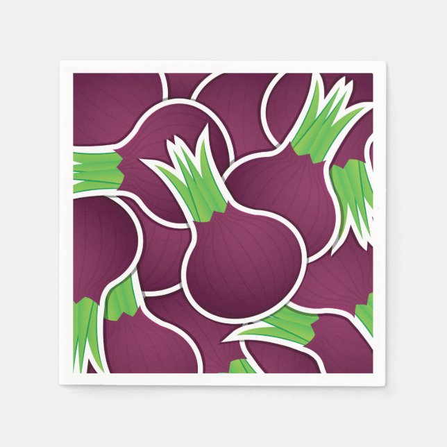 Servilleta De Papel Cebollas moradas funky (Anverso)