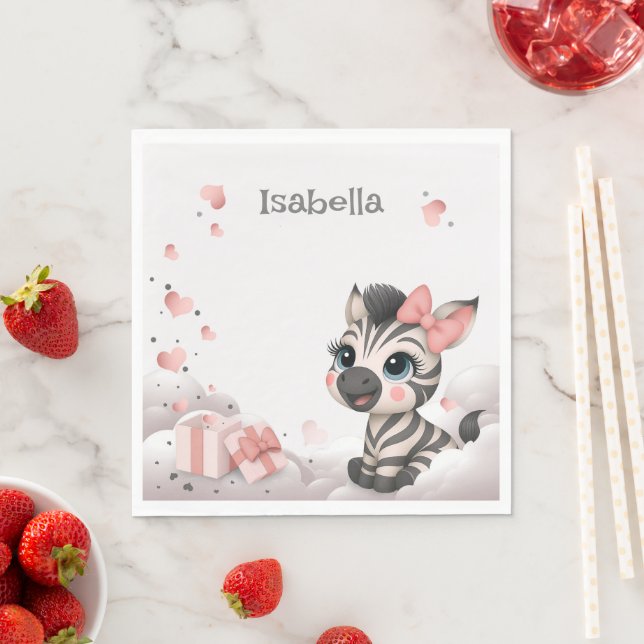 Servilleta De Papel Cebra de dibujos animados adorable  (In situ)