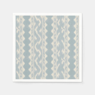 Servilleta De Papel Celadón Ikat Rayado sobre Crema, Carrito de Bar