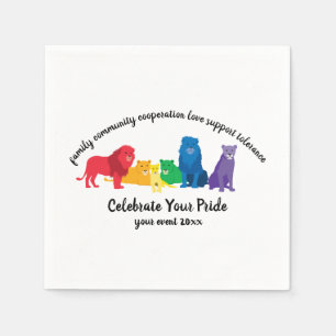 Servilleta De Papel Celebra tu orgullo del orgullo león arcoiris