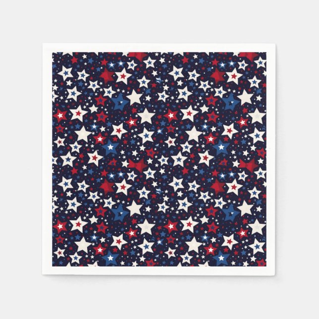 Servilleta De Papel Celebración con estrellas (Anverso)