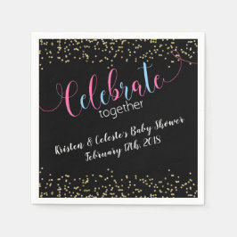 Servilleta De Papel Celebración conjunta de amigos y bebés de Chalkboa