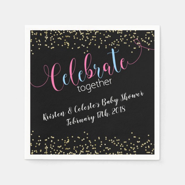 Servilleta De Papel Celebración conjunta de amigos y bebés de Chalkboa (Anverso)