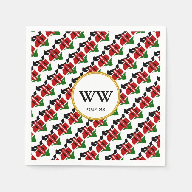 Servilleta De Papel Celebración Cumpleaños Herencia Bandera de Kenia F (Anverso)