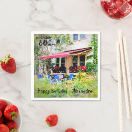 Servilleta De Papel Celebración de 80 años Papel de cumpleaños