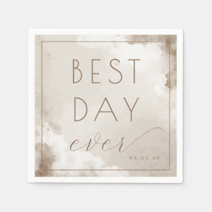 Servilleta De Papel Celebración de Acuarela Beige Cálido