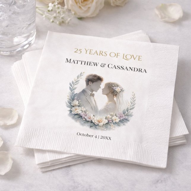 Servilleta De Papel Celebración de aniversario de bodas de plata con e (Subido por el creador)