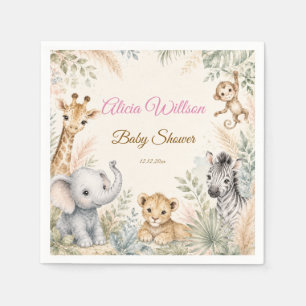 Servilleta De Papel Celebración de Baby Shower Safari Caprichosa