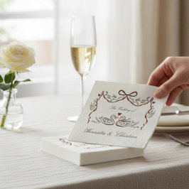 Servilleta De Papel Celebración de Boda de la Historia de Amor del Cis