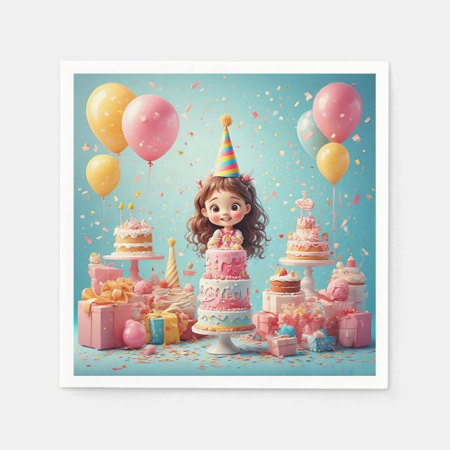 Servilleta De Papel Celebración de cumpleaños de niños (Anverso)