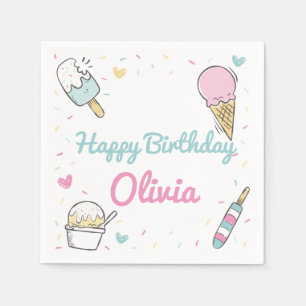 Servilleta De Papel Celebración de Cumpleaños Dulce Helado de Cualquie