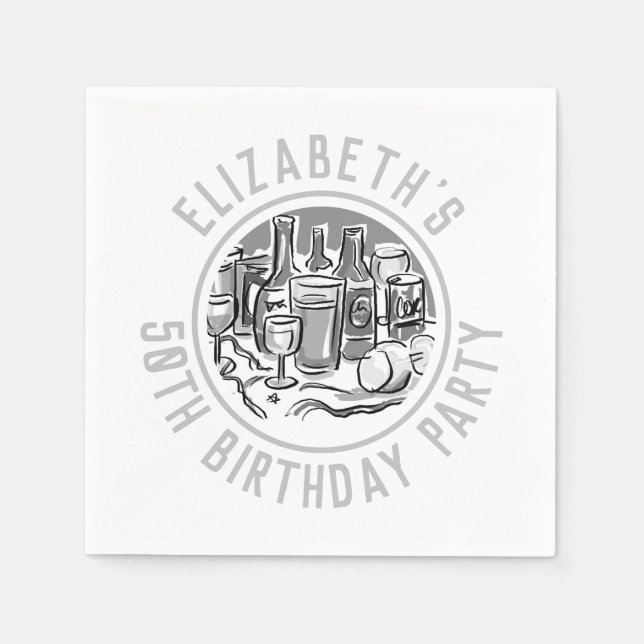 Servilleta De Papel Celebración de cumpleaños número 50 (Anverso)