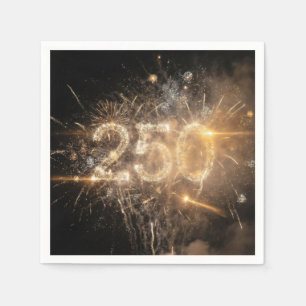 Servilleta De Papel Celebración de fuegos artificiales del 250 cumplea
