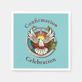 Servilleta De Papel Celebración de la confirmación azul Verde azulada 