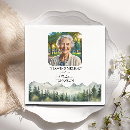 Servilleta De Papel Celebración de la Vida en Montañas y Árboles Funer