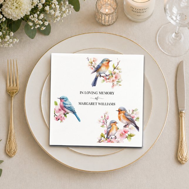 Servilleta De Papel Celebración De La Vida Flores De Pajaritos  (Subido por el creador)