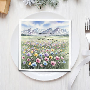 Servilleta De Papel Celebración De La Vida Flores Silvestres Montañas