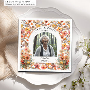 Servilleta De Papel Celebración De La Vida Foto Funeral Floral Colorid