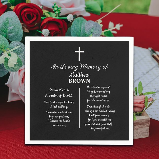 Servilleta De Papel Celebración De La Vida Versículo Bíblico Funeral (Subido por el creador)
