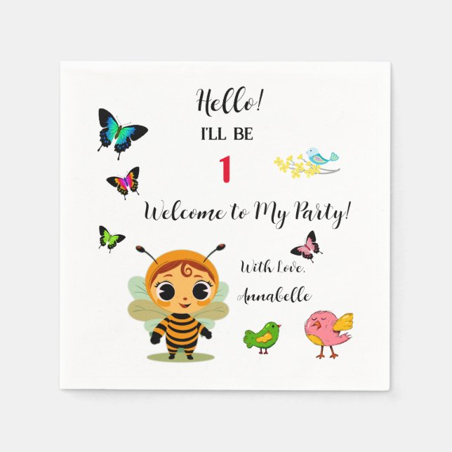 Servilleta De Papel Celebración de los niños Fiestas en el jardín (Anverso)