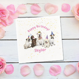 Servilleta De Papel Celebración de Perro de Cumpleaños del mascota | R
