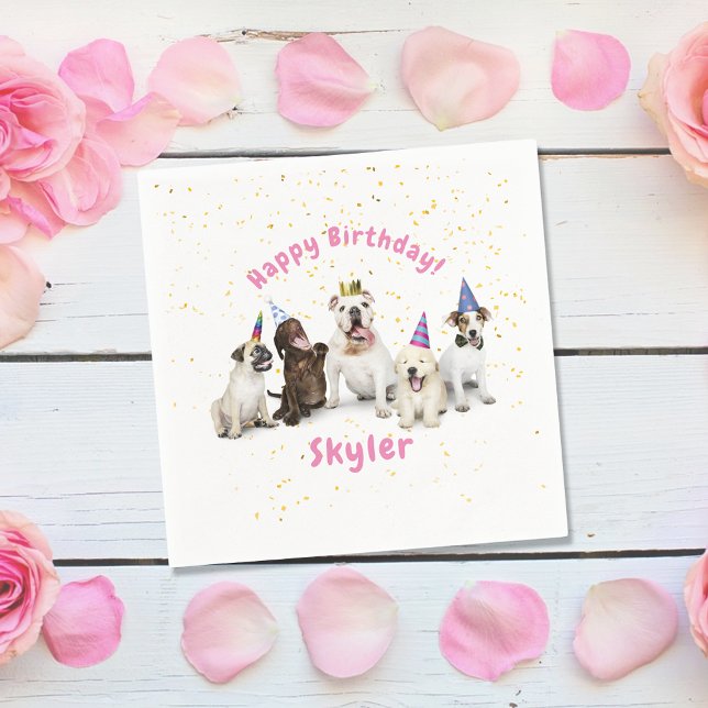 Servilleta De Papel Celebración de Perro de Cumpleaños del mascota | R (Subido por el creador)