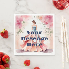 Servilleta De Papel Celebración de Quinceanera de color de agua