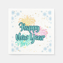 Servilleta De Papel Celebración de tipografía de Año Nuevo Feliz