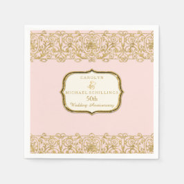 Servilleta De Papel Celebración del 50° Aniversario del Boda de Oro Ro