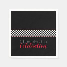Servilleta De Papel Celebración del campeonato de Black And White Chec