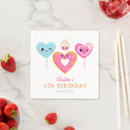 Servilleta De Papel Celebración del cumpleaños con dulces y tratamient