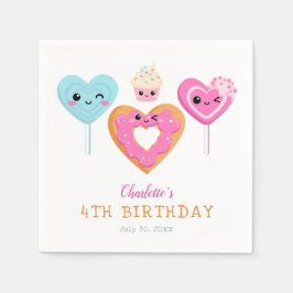 Servilleta De Papel Celebración del cumpleaños con dulces y tratamient