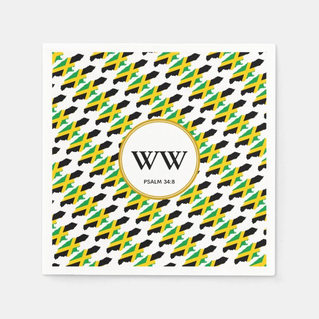 Servilleta De Papel Celebración del cumpleaños con la bandera de JAMAI (Anverso)