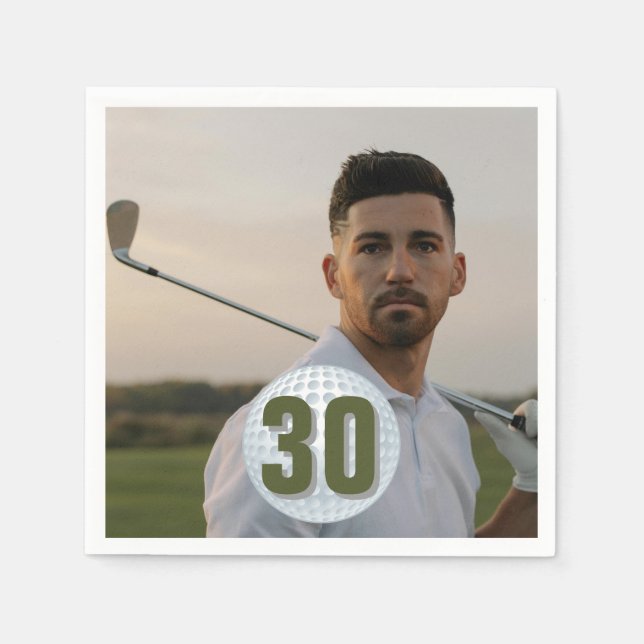 Servilleta De Papel Celebración del cumpleaños de Golfer (Anverso)