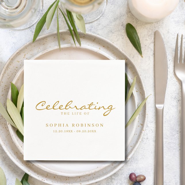 Servilleta De Papel Celebración del funeral de la Vida Elegante con gu (Subido por el creador)