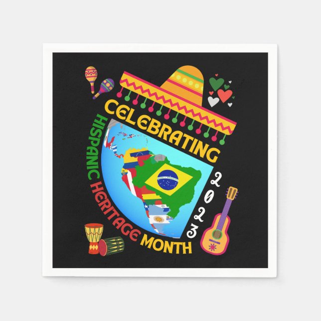 Servilleta De Papel Celebración del MES del PATRIMONIO HISPANO (Anverso)