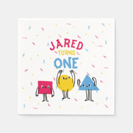 Servilleta De Papel Celebración del primer cumpleaños de las formas de