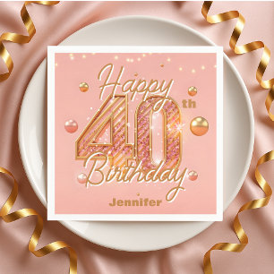 Servilleta De Papel Celebración deslumbrante de cumpleaños número 40 e