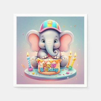 SERVILLETA DE PAPEL "CELEBRACIÓN DULCE DEL ELEFANTE"