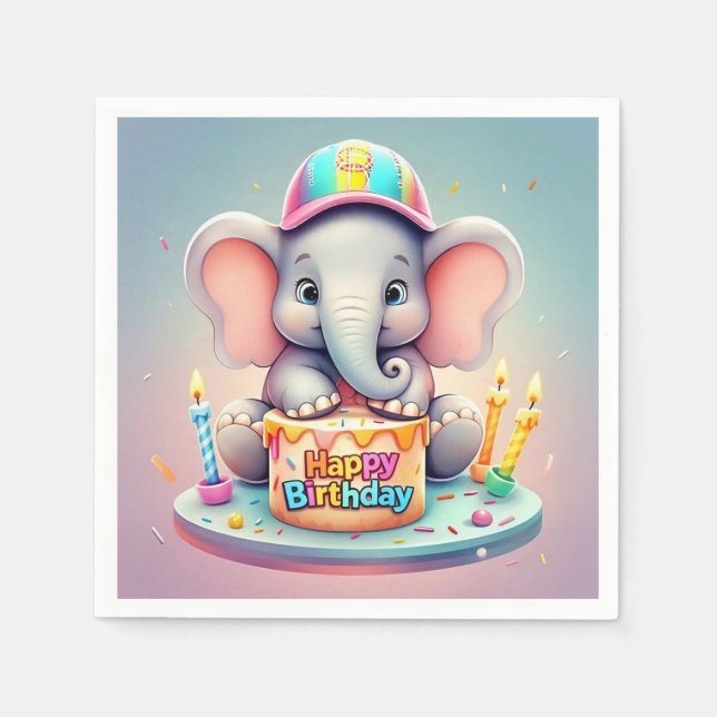SERVILLETA DE PAPEL "CELEBRACIÓN DULCE DEL ELEFANTE" (Anverso)
