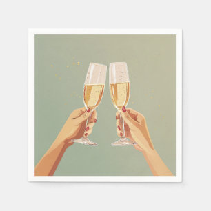Servilleta De Papel Celebración elegante de la tostada de champán