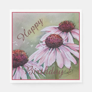 Servilleta De Papel Celebración Feliz de la Fiesta Flores de Echinacea