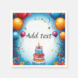 Servilleta De Papel Celebración festiva de cumpleaños con globos