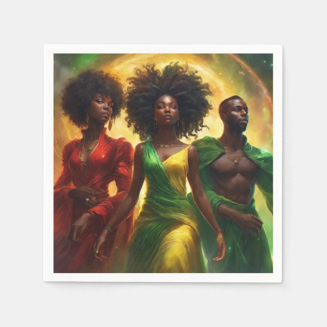 Servilleta De Papel Celebración negra (Anverso)