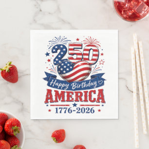 Servilleta De Papel Celebración Patriótica del Cumpleaños de América 2