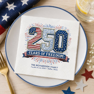 Servilleta De Papel Celebración Patriótica Familiar del 4 de Julio de